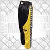 FIGHTERS - Pantaloni da Kickboxing / Raso / Nero-Giallo