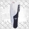 FIGHTERS - Pantaloni da Kickboxing / Raso / Bianco-Nero