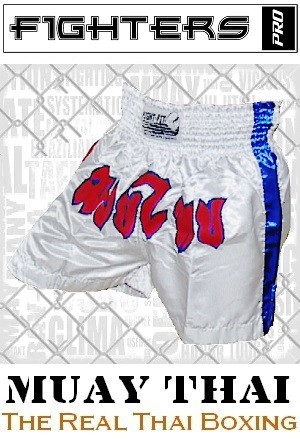 FIGHTERS - Pantaloncini Muay Thai / Bianco / Small