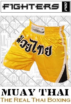 FIGHT-FIT - Muay Thai Shorts / Gelb / XL