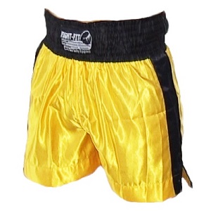 FIGHT-FIT - Pantaloncini da Boxe / Giallo-Nero / Small