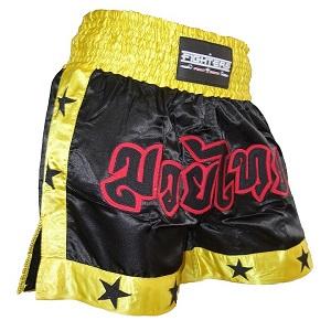 FIGHTERS - Muay Thai Shorts / Black-Yellow / Small