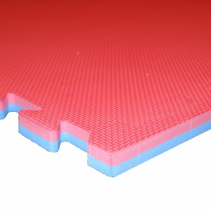 Gym floor mats / 100 x 100 x 2.0 cm / Jigsaw Interlocking MMA Matts / Blue-Red