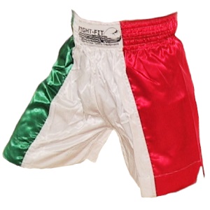 FIGHT-FIT - Muay Thai Shorts / Italien / Tri Colore / XL