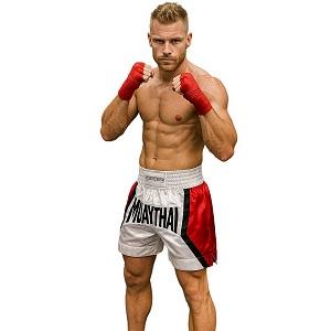 FIGHTERS - Muay Thai Shorts / Weiss-Rot / Small