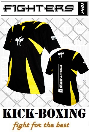 FIGHTERS - Kick-Boxing Shirt / Competition / Schwarz / XXS
