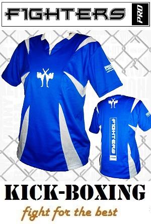 FIGHTERS - Kick-Boxing Shirt / Competition / Blau / Large