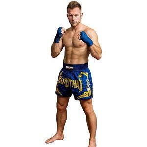 FIGHTERS - Muay Thai Shorts / Blau-Gold / Medium