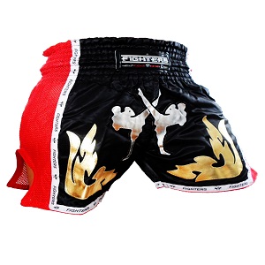 FIGHTERS - Pantalones Muay Thai / Elite Pro Fighters / Negro-Rojo / Large