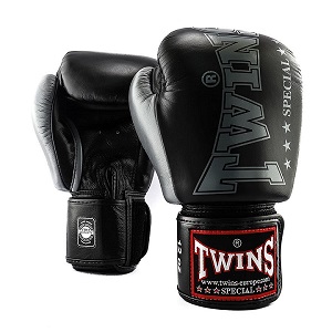 Twins - Boxhandschuhe / BGVL-8 / Schwarz-Grau / 10 oz