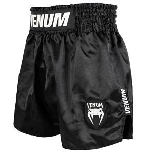 Venum - Muay Thai Shorts / Classic Evo / Schwarz-Weiss / Large